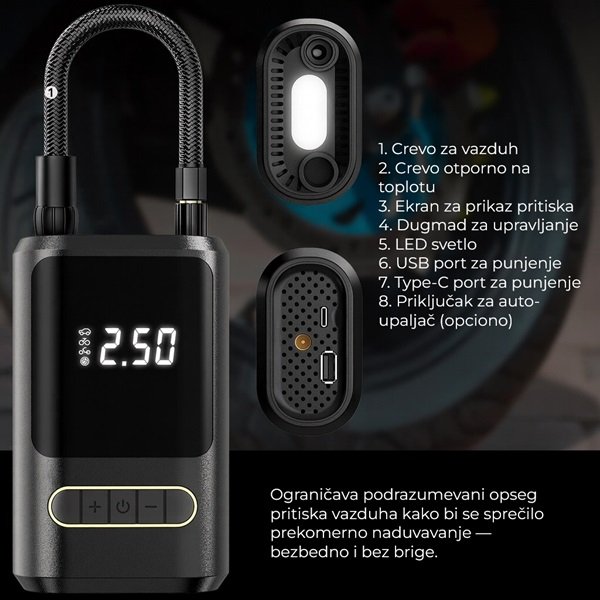 Pumpa-kompresor za naduvavanje auto guma