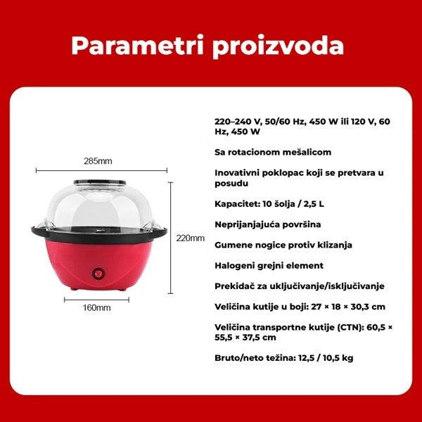 Aparat za kokice 2.5L - Slika 8