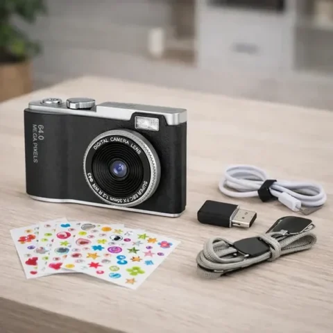 Retro digitalni fotoaparat u stilu 2000-ih
