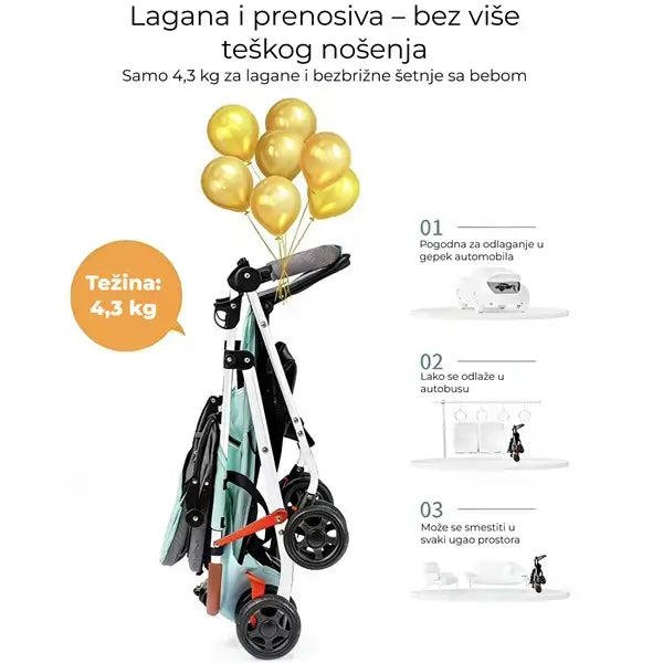 Sklopiva dečija kolica 2 u 1 - Slika 4