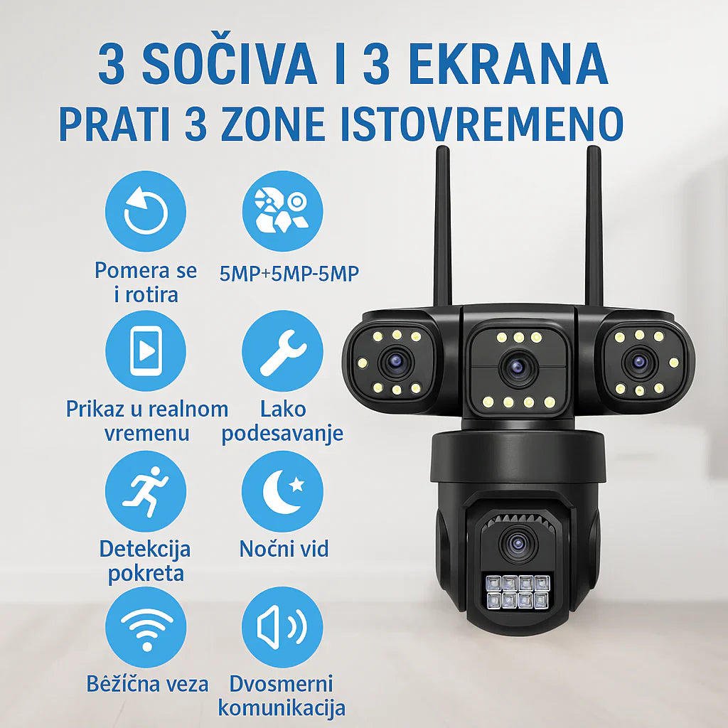 Ultra HD PTZ kamera sa tri sočiva - Slika 2