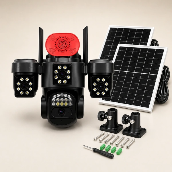 4G Solarna Kamera 4 Sočiva — PTZ 360° - slika 4