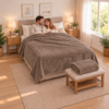 Rebrasta plišana ćebad 1+1 GRATIS – Braon